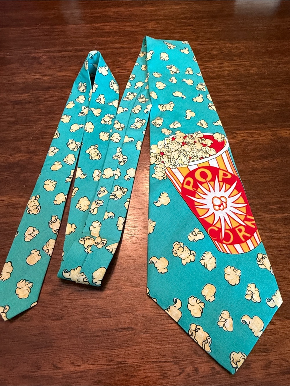 Joe Boxer Popcorn Teal Italian Cotton Neck Tie